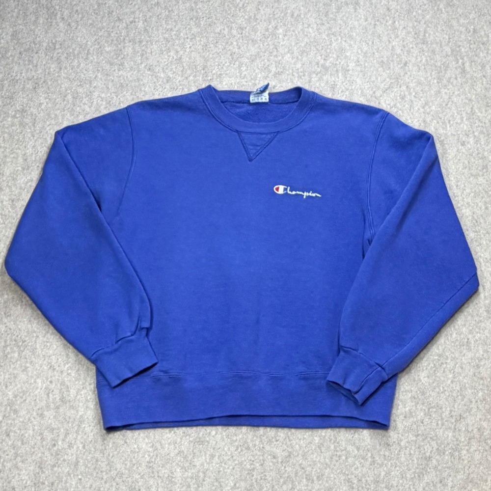 Champion Sweatshirt Womens Medium Blue Purple Vintage 90s Sporty Streetwear USA